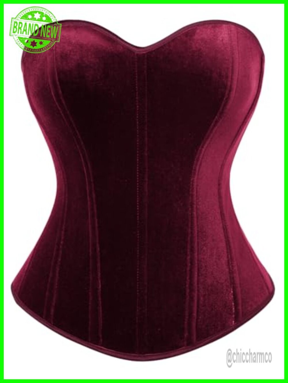Velvet Corset Top Strapless Bustier Sweetheart Neck Boned Bodice